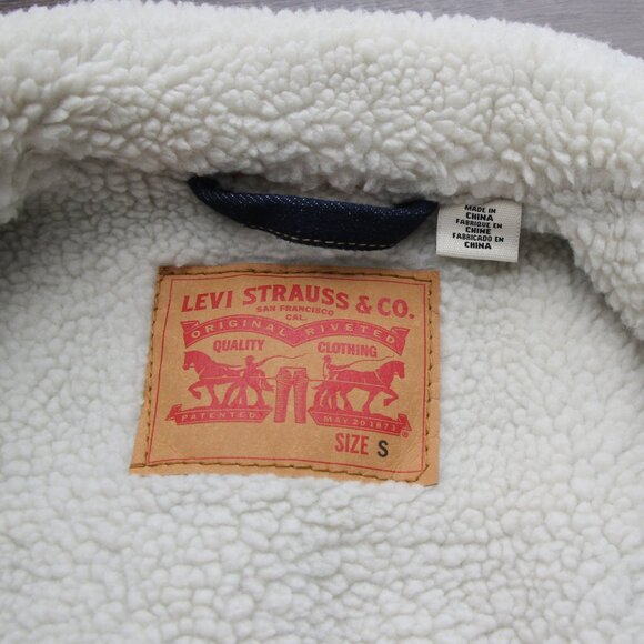 🧥 Levi’s Men’s Sherpa Trucker Jacket 👖 PC9-16365-0075 | Denim Lined Size Small - Picture 5 of 15